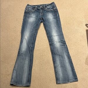 Miss Me Distressed Blue Flare Jeans